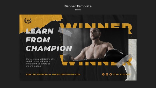 Boxing workout banner template