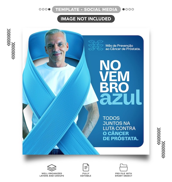 Free PSD brazil prostate cancer month concept post feed template