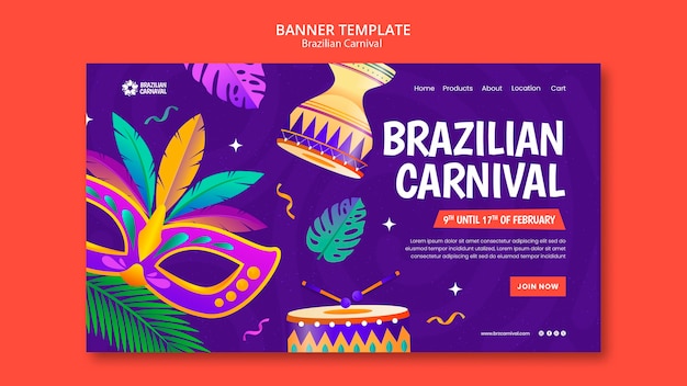 Brazilian carnival celebration landing page