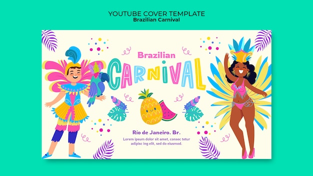 Free PSD brazilian carnival celebration youtube cover