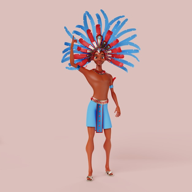 Free PSD brazilian carnival dancers character