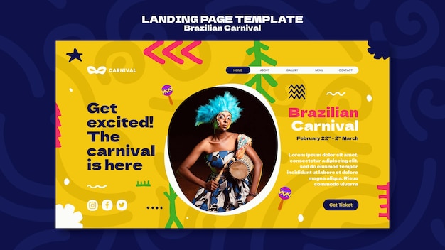 Free PSD brazilian carnival event web template