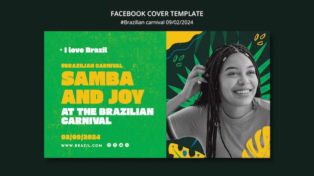 Free PSD brazilian carnival facebook cover template