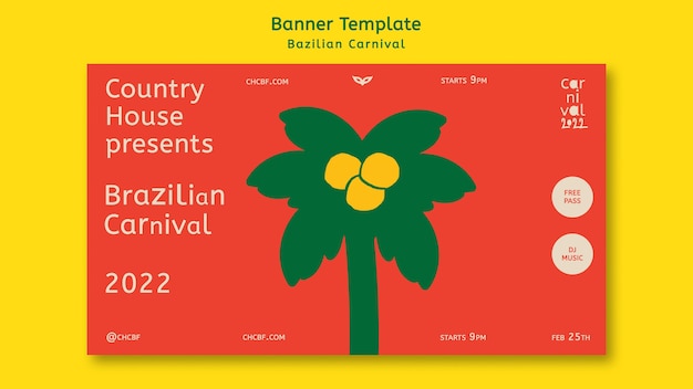 Brazilian carnival horizontal banner template