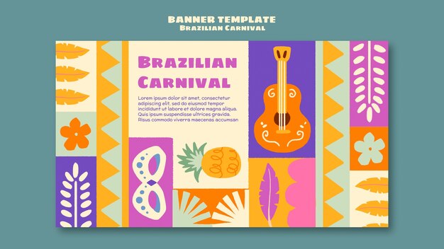 Brazilian carnival horizontal banner template