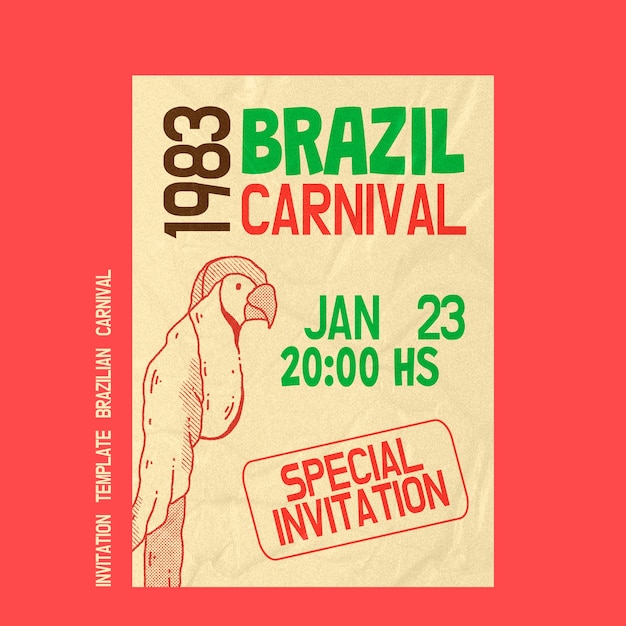 Brazilian carnival invitation template