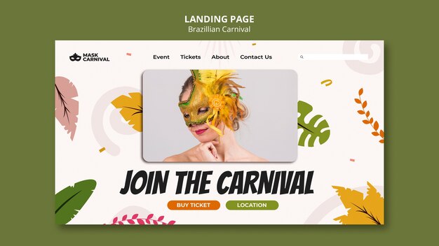 Brazilian carnival landing page template