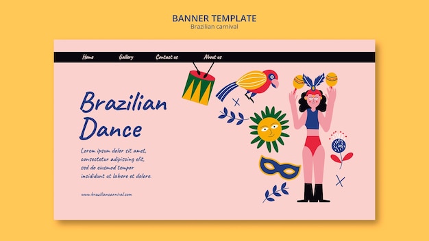 Free PSD brazilian carnival landing page template