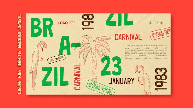 Brazilian carnival landing page template