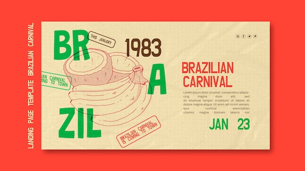 Brazilian carnival landing page template