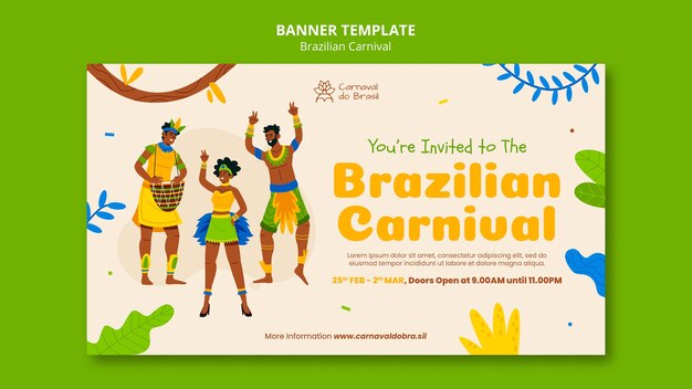 Brazilian carnival party horizontal banner