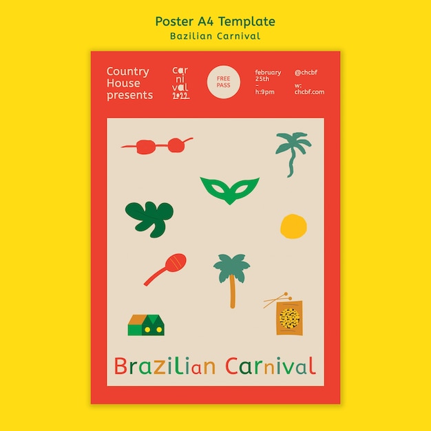 Brazilian carnival poster template