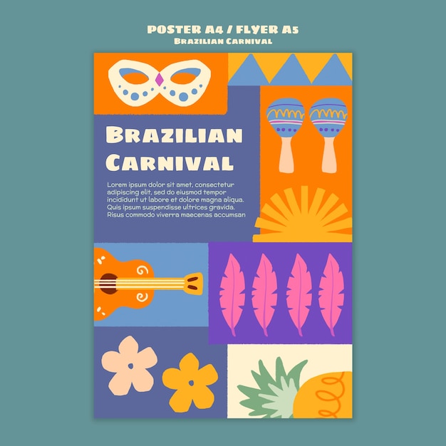 Brazilian carnival poster template