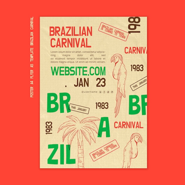 Brazilian carnival poster template