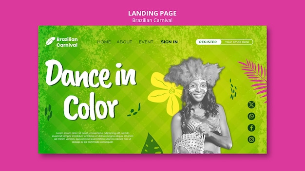 Free PSD brazilian carnival template design