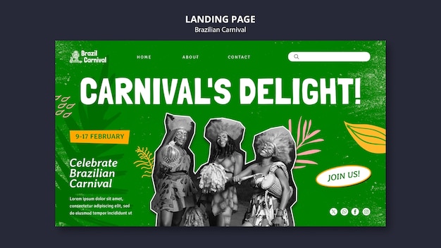 Free PSD brazilian carnival template design