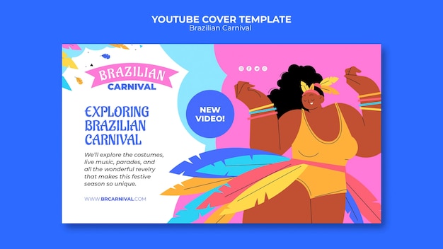 Free PSD brazilian carnival youtube cover template