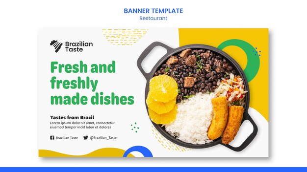 Brazilian food banner design template