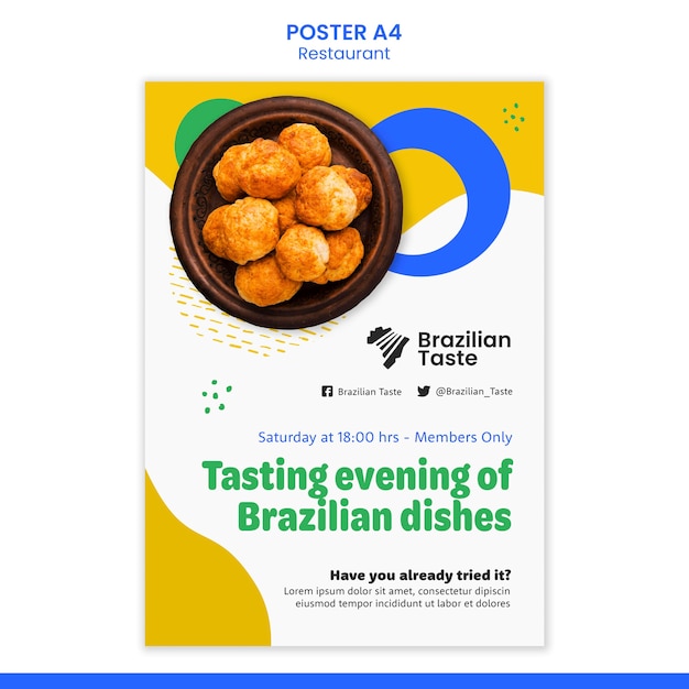 Brazilian food poster design template