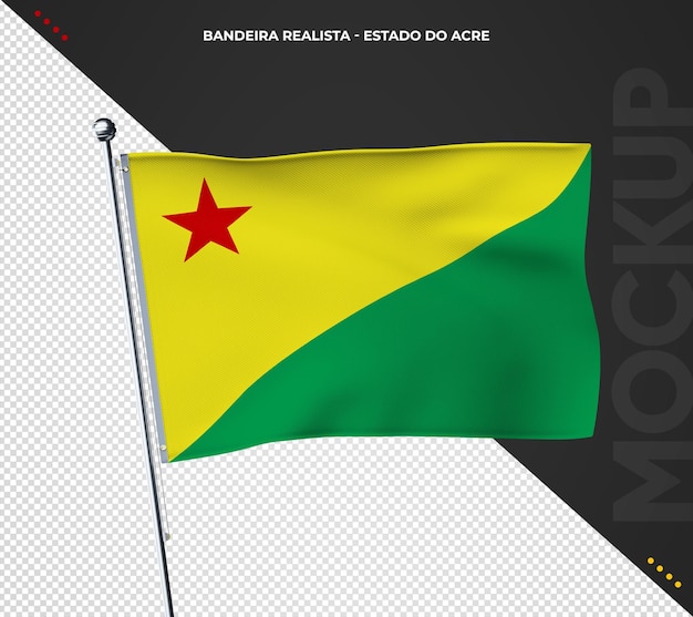 Free PSD brazilian state flag 3d realistic acre brazil