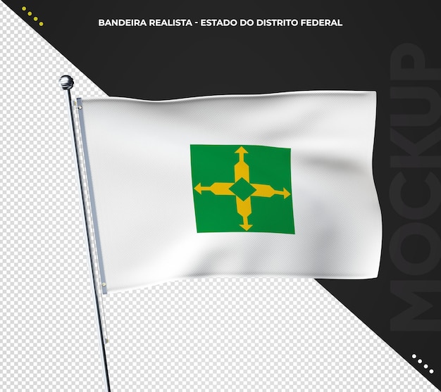 Free PSD brazilian state flag 3d realistic distrito federal brazil