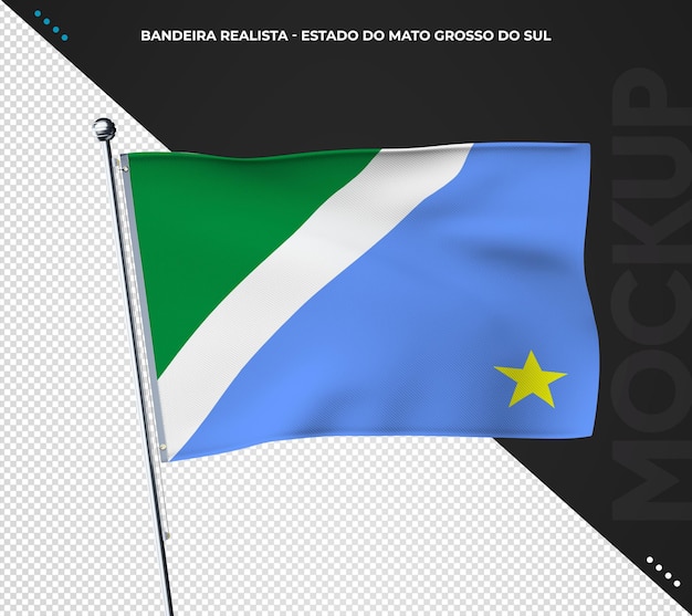 Free PSD brazilian state flag 3d realistic mato grosso do sul brazil