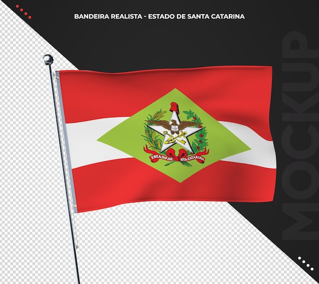 Free PSD brazilian state flag 3d realistic santa catarina brazil