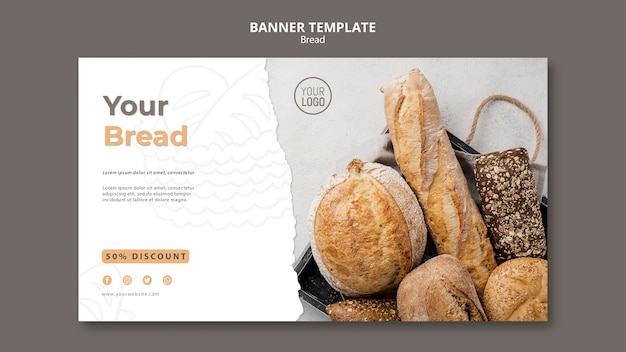 Free PSD bread banner template design