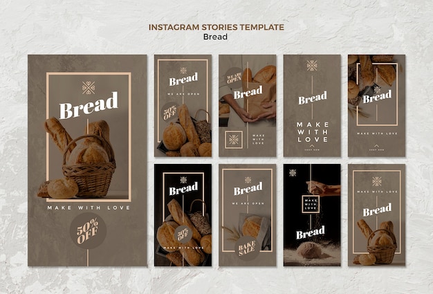 Free PSD bread business instagram stories