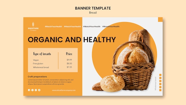 Free PSD bread concept banner template