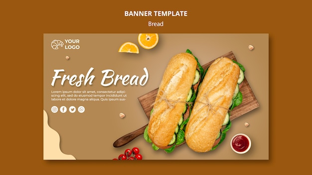 Free PSD bread concept banner template