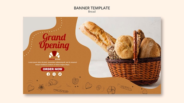 Free PSD bread concept banner template