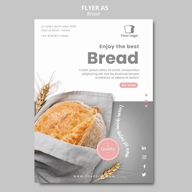 Free PSD bread concept flyer template