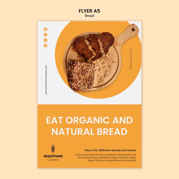 Bread concept flyer template