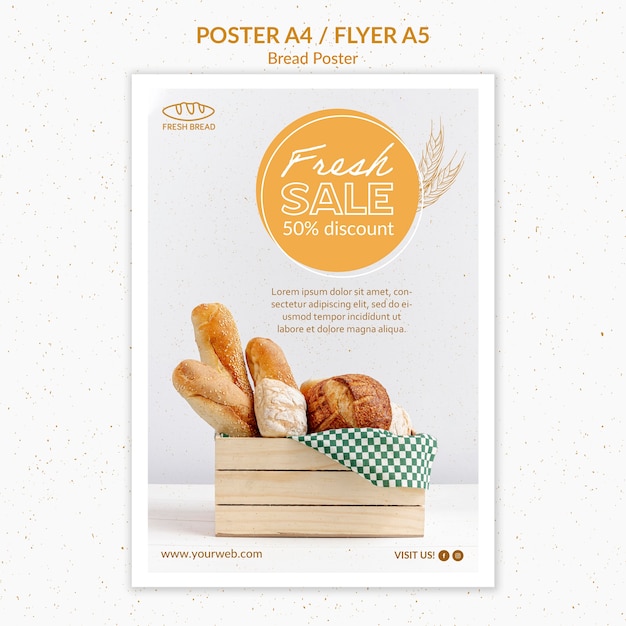 Free PSD bread concept flyer template