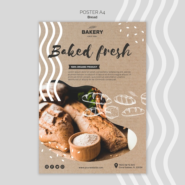 Bread concept poster template