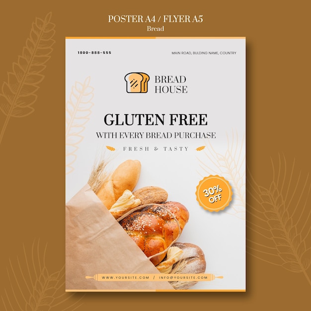 Bread concept poster template