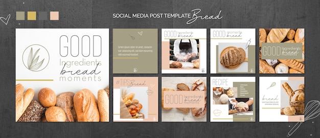 Bread concept social media post template