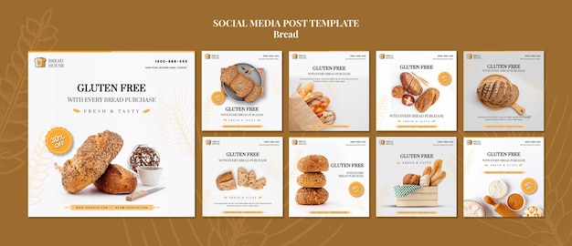 Bread concept social media post template