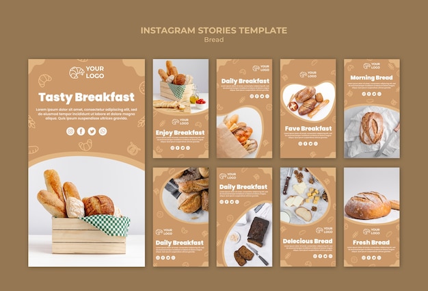 Free PSD bread instagram stories template