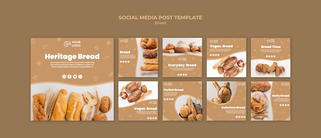 Bread social media post template