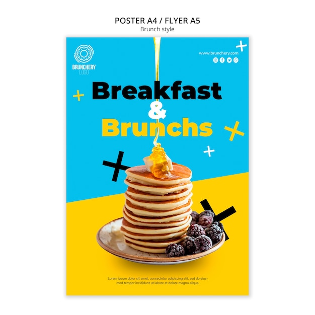 Free PSD breakfast and brunch poster template