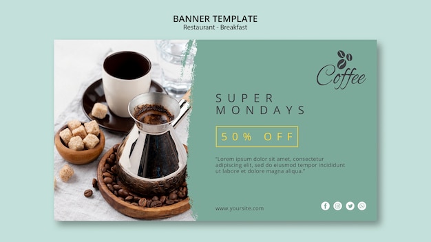 Free PSD breakfast restaurant banner template