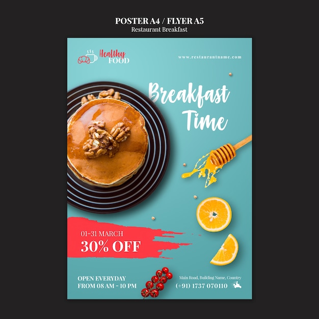 Breakfast restaurant  flyer template