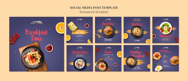 Free PSD breakfast social media post template