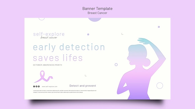 Free PSD breast cancer awareness horizontal banner template