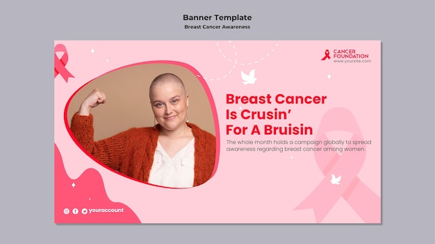 Free PSD breast cancer awareness horizontal banner template