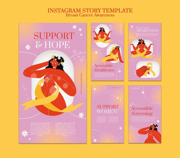 Breast cancer awareness ig stories set