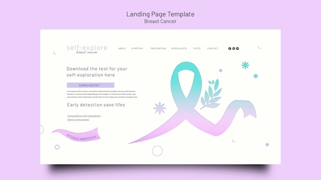 Breast cancer awareness landing page template