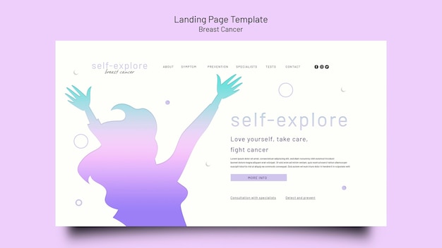 Free PSD breast cancer awareness landing page template